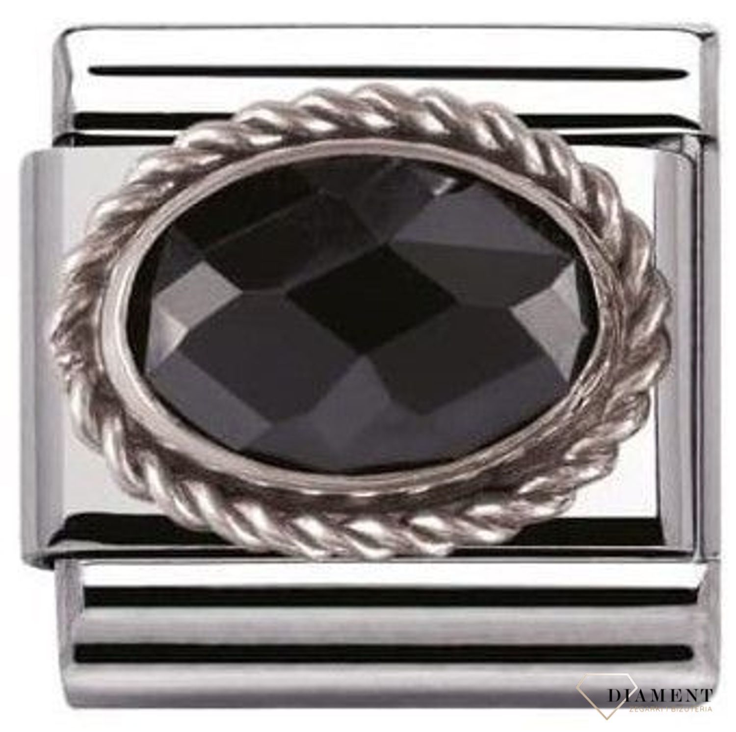 Nomination - Link 925 zawieszka srebro 'Czarna cyrkonia' 030606 011 biżuteria nomination nomination zawieszki nomination baza.jpg